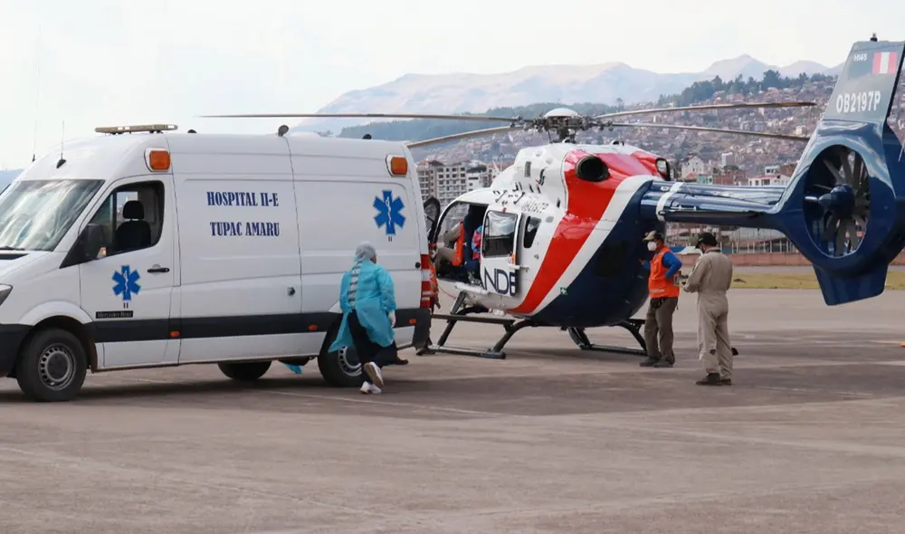Heridos fueron trasladados en helicópteros hasta el hospital del Cusco. Foto: Diresa Cusco