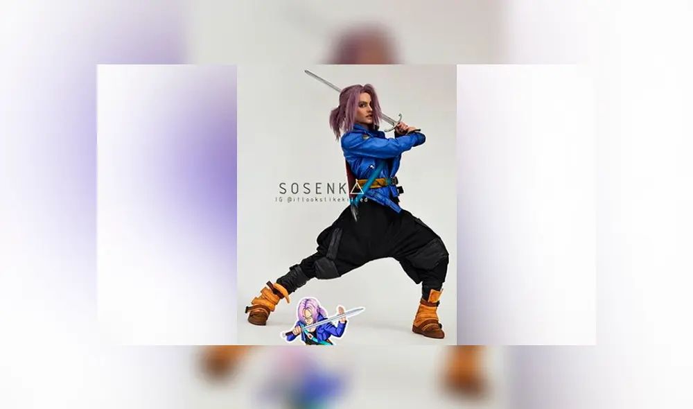 Desliza las imágenes para ver el increíble cosplay que hizo una joven de Trunks del futuro. Foto: Sosenka/Instagram Desliza las imágenes para ver el increíble cosplay que hizo una joven de Trunks del futuro. Foto: Sosenka/Instagram