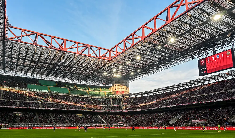 Estadio San Siro o Giuseppe Meazza juegan de local el AC Milan e Inter de Milan. (FOTO: AFP).