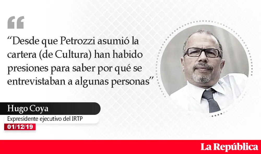 Hugo Coya: las frases que dejó el expresidente ejecutivo de IRTP tras su destitución Hugo Coya: las frases que dejó el expresidente ejecutivo de IRTP tras su destitución