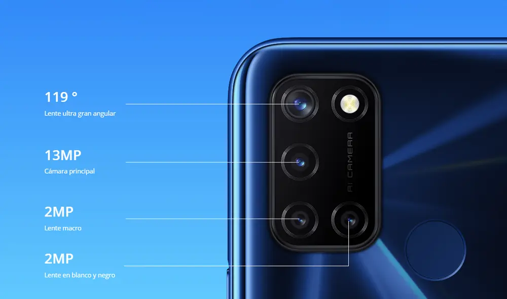 Sistema de cuádruple cámara trasera. | Foto: Realme