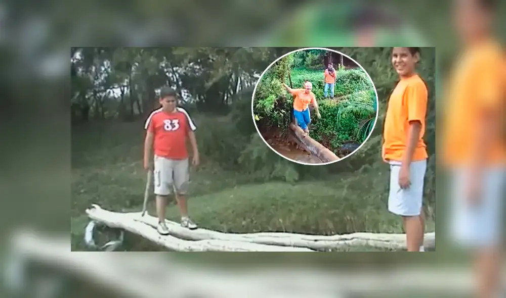 YouTube: hombre cruza río y termina recreando la famosa 'caída de Edgar' [VIDEO]