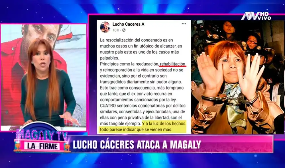 La conductora de televisión le recordó al actor la vez que fue detenido por la policía en aparente estado de ebriedad y consumo de drogas. Foto: captura ATV