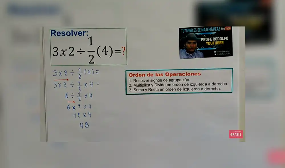 Desliza para ver cómo se resuelve este reto matemático de Facebook. Foto: Captura. Desliza para ver cómo se resuelve este reto matemático de Facebook. Foto: Captura.