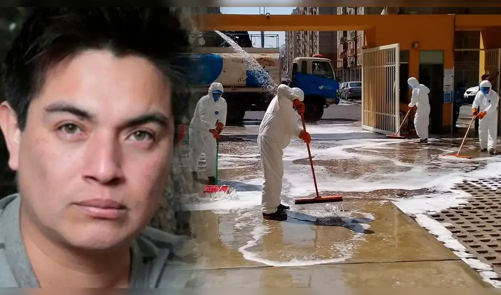 Hacen limpieza en condominio de Leonard León por temor a contagio con coronavirus. Foto: Composición Hacen limpieza en condominio de Leonard León por temor a contagio con coronavirus. Foto: Composición