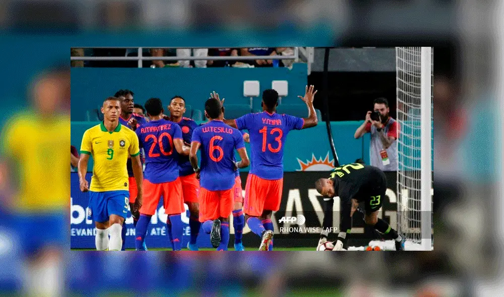 Brasil empató con Colombia 2 a 2. Foto: AFP. Brasil empató con Colombia 2 a 2. Foto: AFP.