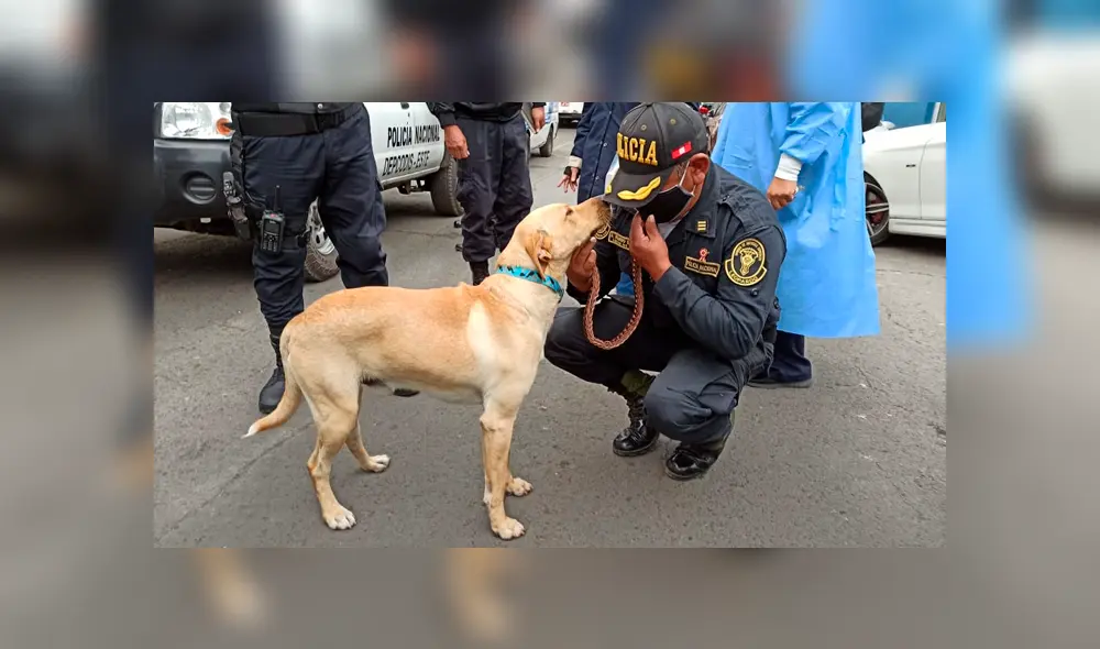 Lucky regresa con la PNP, luego de estar durante tres días en la puerta del Hospital Almenara. Foto: Deysi Portuguez /URPI-GLR