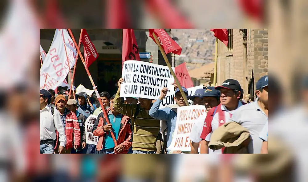 Cusco confirma protestas por el Gasoducto Sur