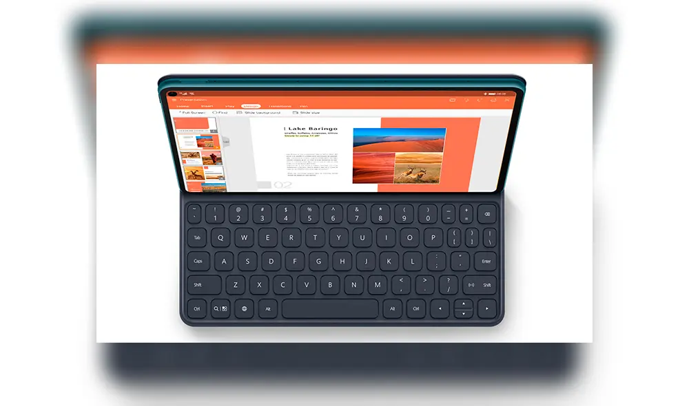 El MatePad Pro 5G es compatible con una funda de teclado magnético.