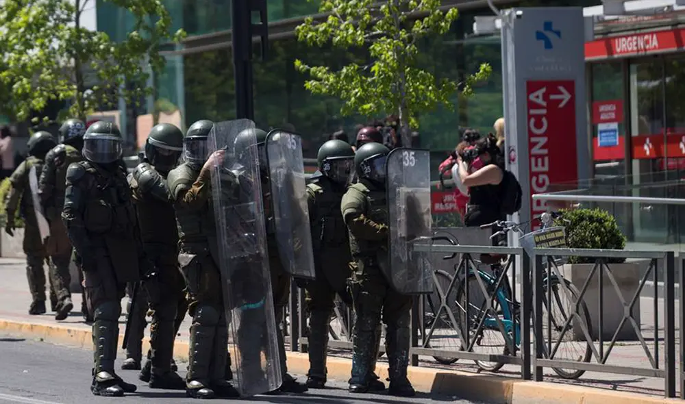 El incidente se produjo el pasado viernes durante una marcha en la céntrica Plaza Italia. Foto: EFE