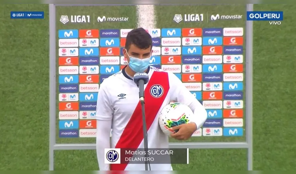 Matías Succar se llevó el balón del partido. Foto: Captura Gol Perú Matías Succar se llevó el balón del partido. Foto: Captura Gol Perú