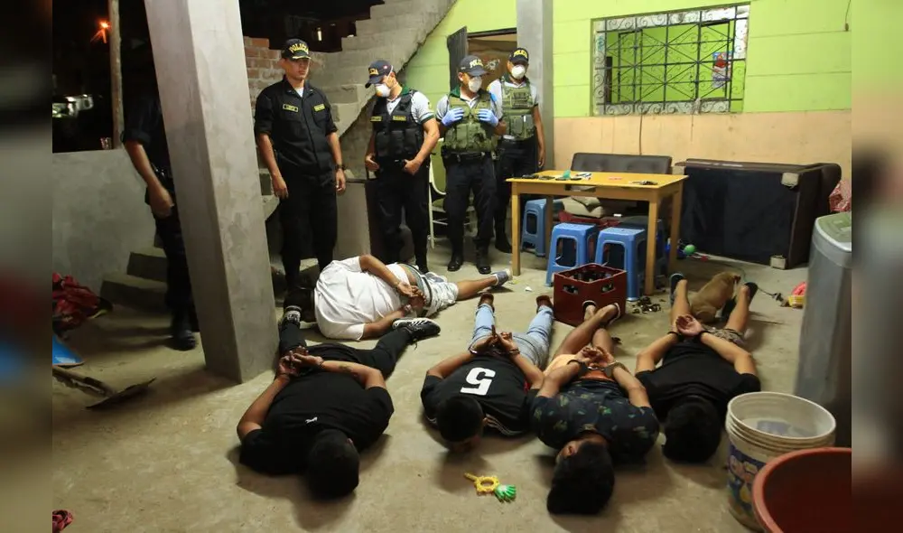 Policía capturas a integrantes de la banda criminal "Las hienas de la cruz blanca" en Trujillo