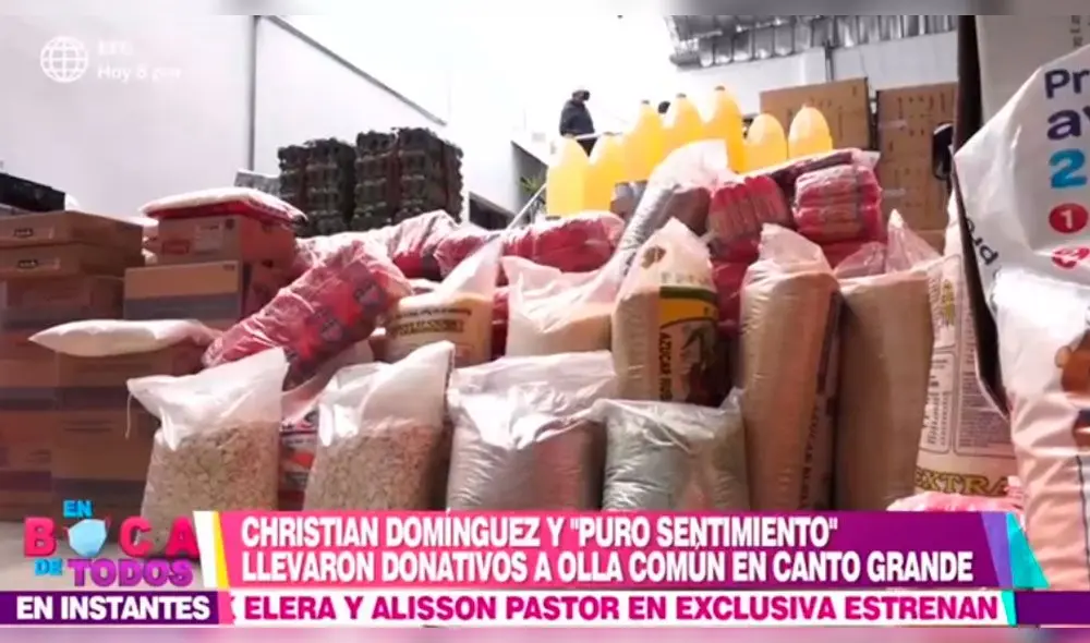 Vecinos de 'Cuz del calvario' agradecen donativos de los cantantes. Foto: captura América TV