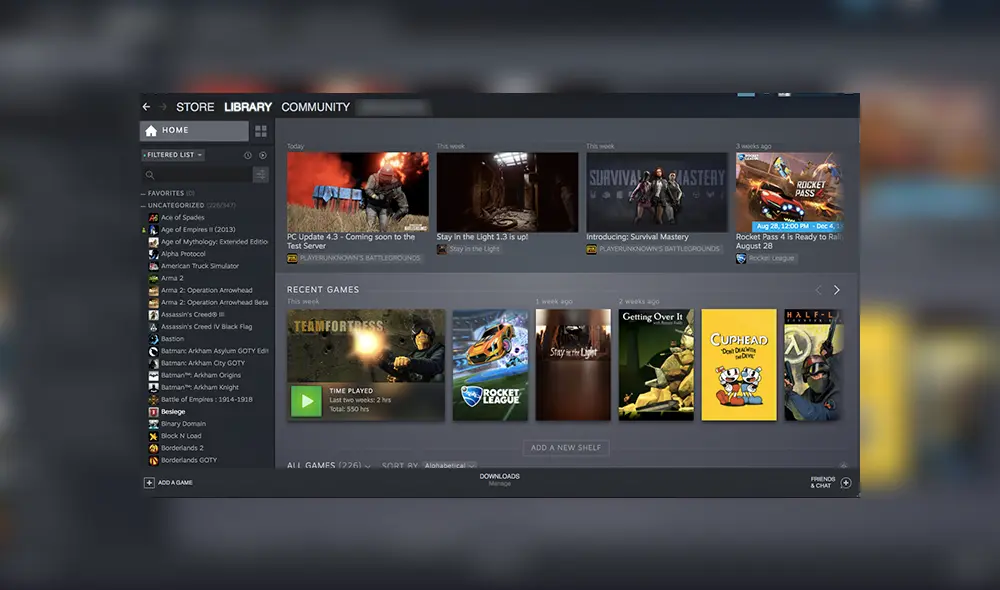 Así es el nuevo diseño de la biblioteca de Steam. Descubre cómo conseguirlo.