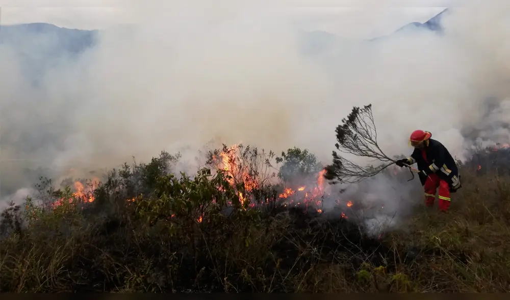 Bomberos y pobladores lograron apagar incendio. Bomberos y pobladores lograron apagar incendio.