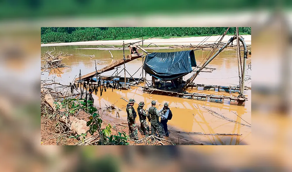 Ilegal. La Fiscalía, PNP y el Ejército llegaron a Tambopata y descubrieron este campamento.