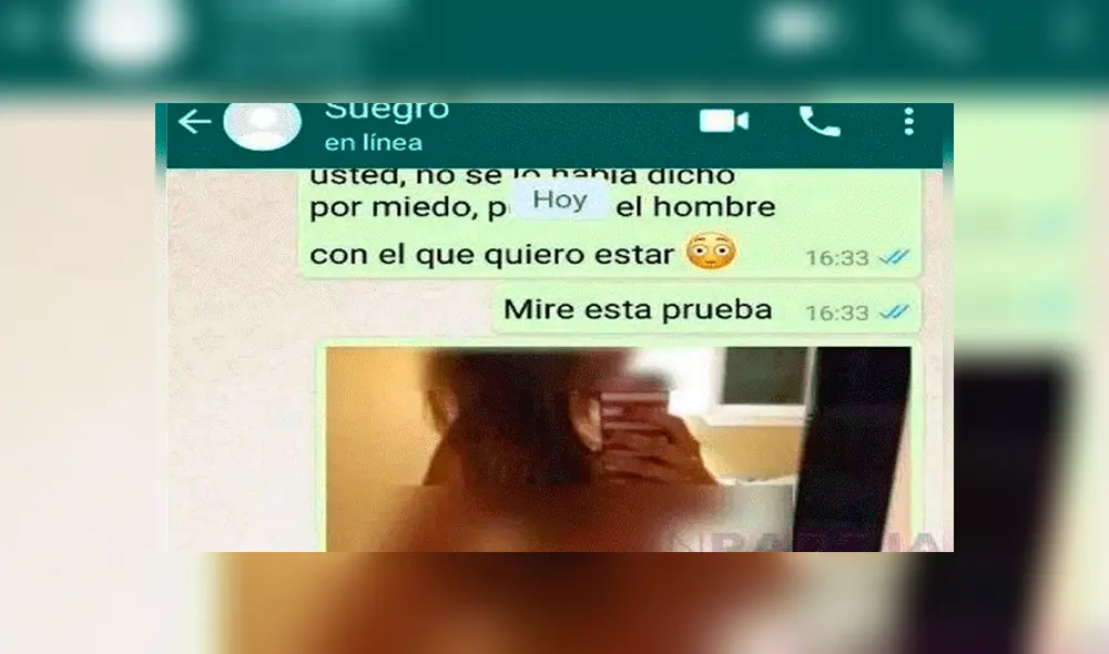 WhatsApp: Chica le envía foto íntima a su suegro y le da una polémica confesión [FOTOS] 