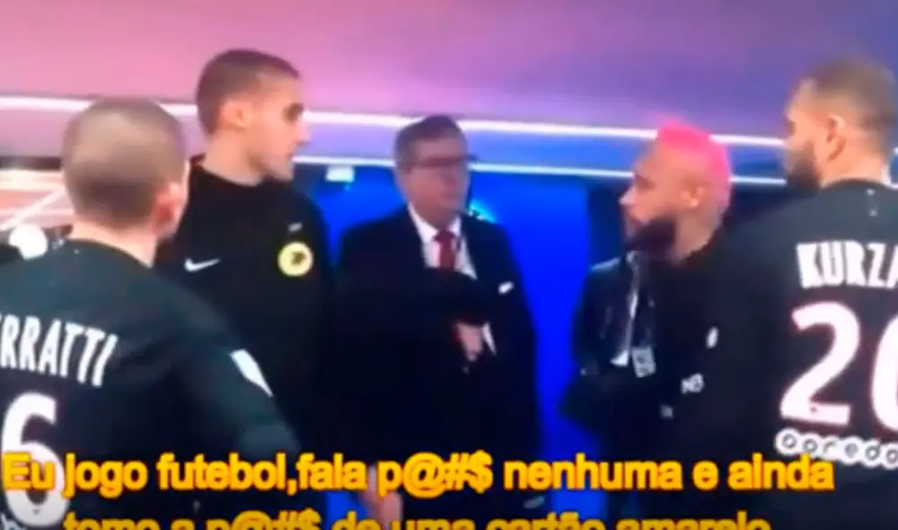 Neymar explotó contra árbitro que le sacó tarjeta amarilla. Foto: Captura Neymar explotó contra árbitro que le sacó tarjeta amarilla. Foto: Captura