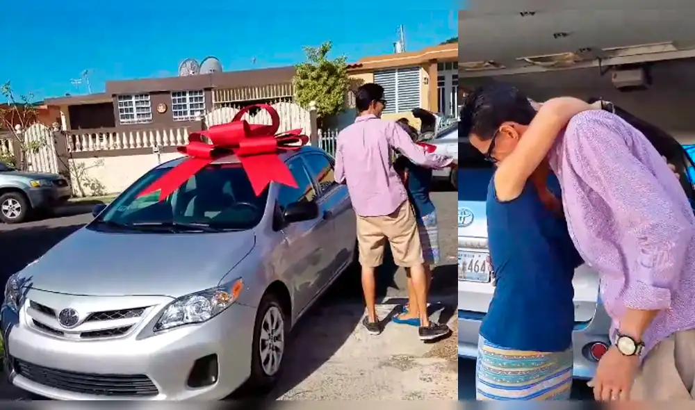 Facebook: joven le regala un auto a su madre por Navidad y asombra a su familia [VIDEO]