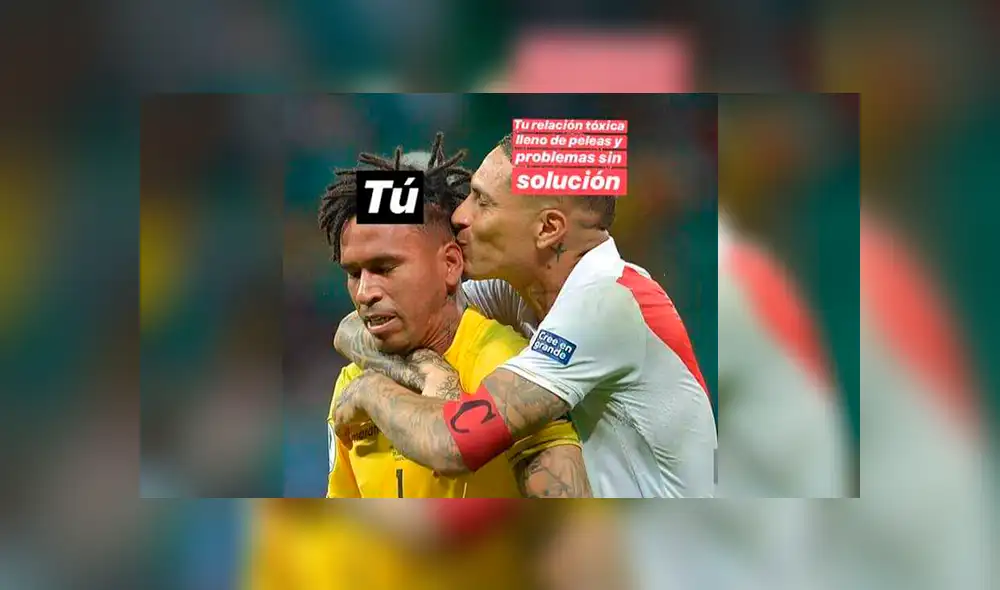 El beso que Paolo Guerrero le dio a Pedro Gallese en el partido Perú vs. Uruguay por Copa América ha generado diversos memes en Facebook.
