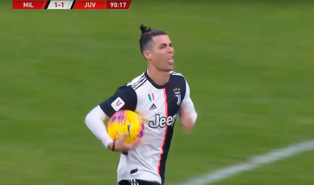 Cristiano Ronaldo marcó el empate a los 90' por la Copa Italia. Foto: Captura Cristiano Ronaldo marcó el empate a los 90' por la Copa Italia. Foto: Captura