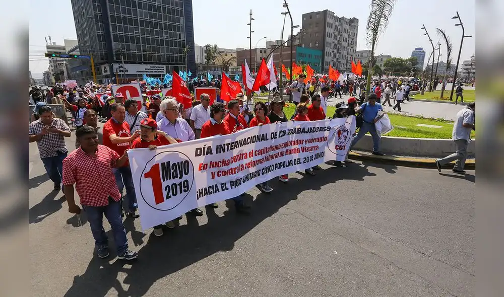 CGTP conmemora con marcha el "Día del Trabajo" [FOTOS]