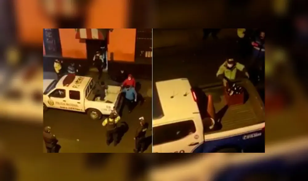 Los infractores fueron trasladados a la dependencia policial de la zona. Foto: Captura/ América TV.