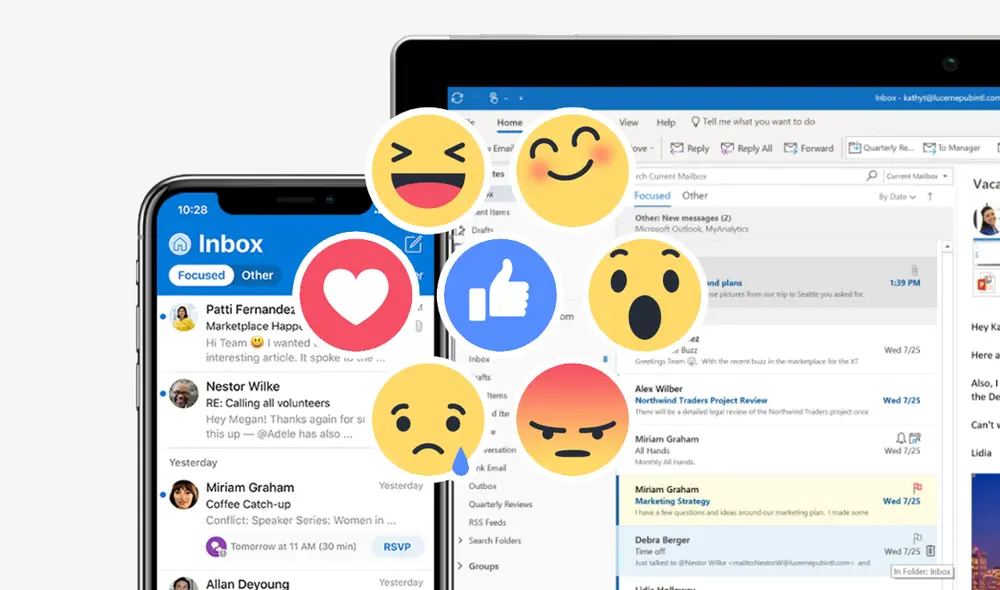 Las reacciones fueron implementadas por Facebook en 2015. Foto: Microsoft