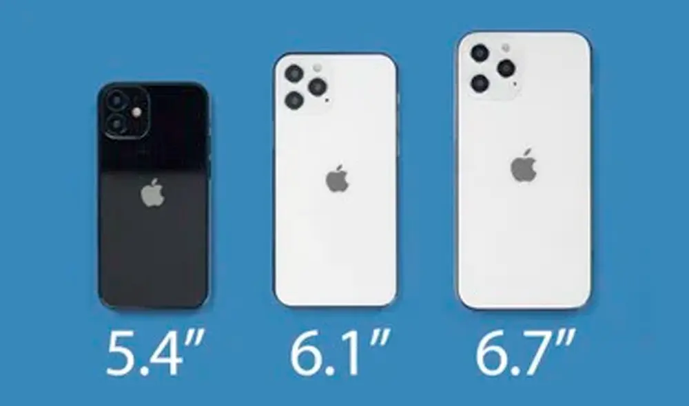 Estos esrían las dimensiones de cada iPhone 12 de Apple. Foto: MacRumors