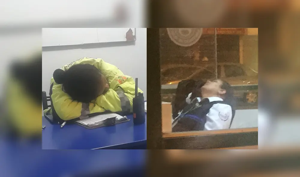 Agentes de Serenazgo son captados durmiendo dentro de una caseta de vigilancia [FOTOS]