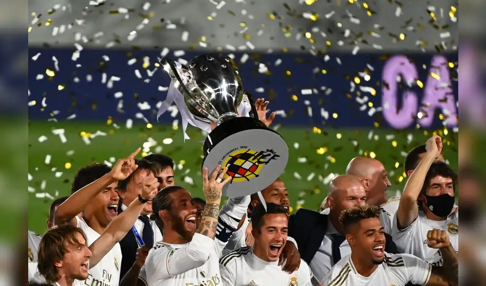 Real Madrid campeón de la Liga Santander 19-20. Foto: AFP Real Madrid campeón de la Liga Santander 19-20. Foto: AFP