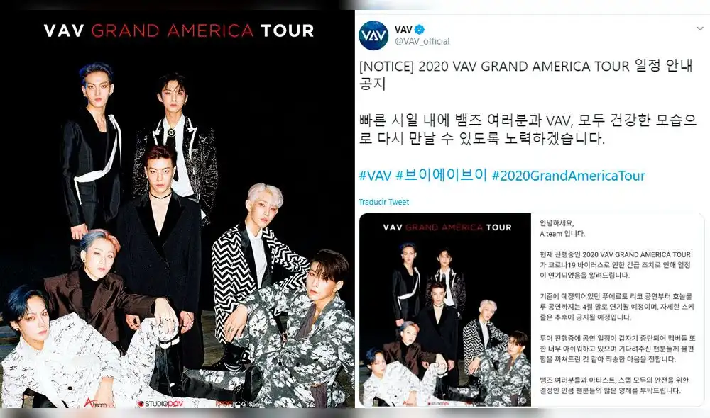 A través de la cuenta oficial del grupo en Twitter, la agencia emitió un comunicado actualizando a los fans sobre las próximas actividades de VAV.