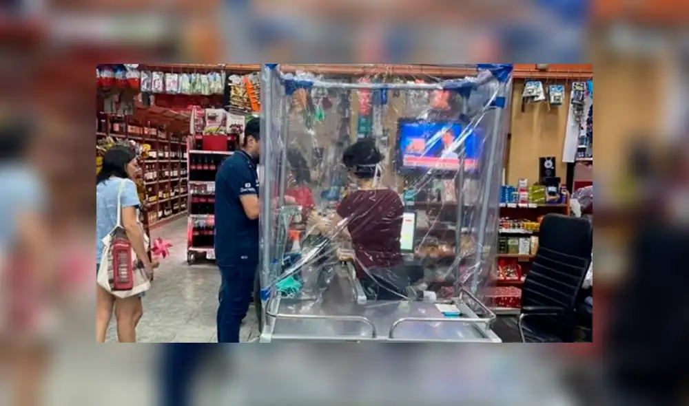 Coronavirus: comerciantes chinos usan ‘burbujas de aislamiento’ en los supermercados [FOTOS]