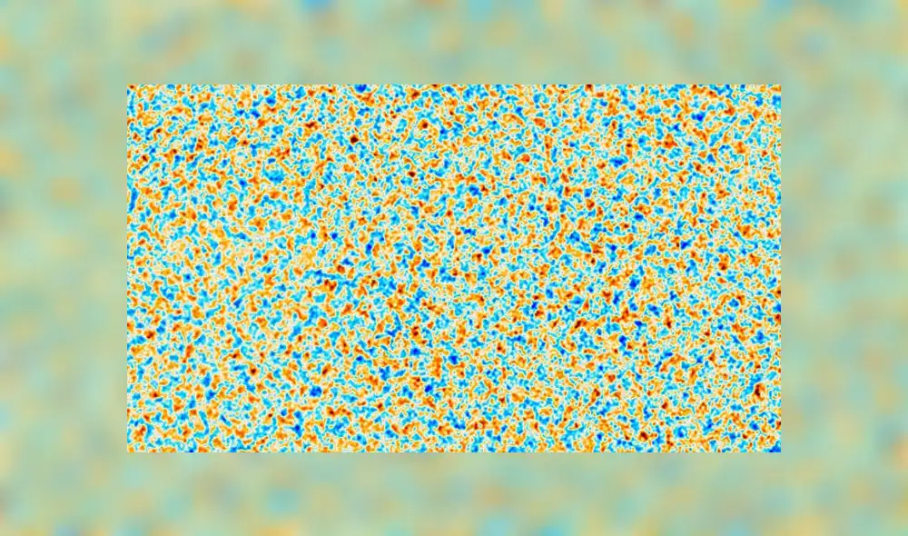 Una porción de una nueva imagen de la luz más antigua del universo tomada por el ACT. Esta parte cubre una sección del cielo que representa una región del espacio de 20 mil millones de años luz de diámetro. Fuente: Colaboración ACT.