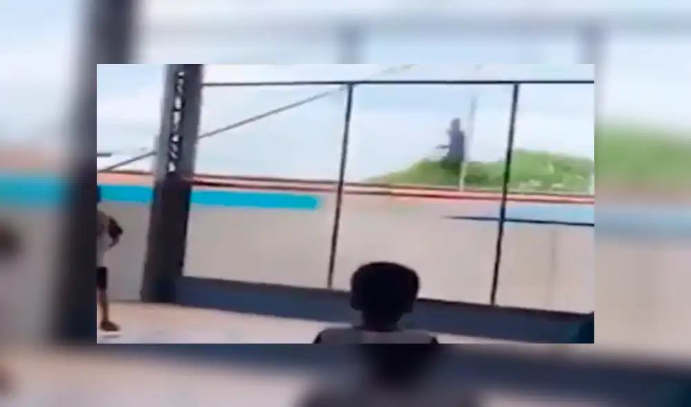 “Esto es solo para valientes”: hombre desafía a la muerte con temeraria carrera sobre un tren [VIDEO]