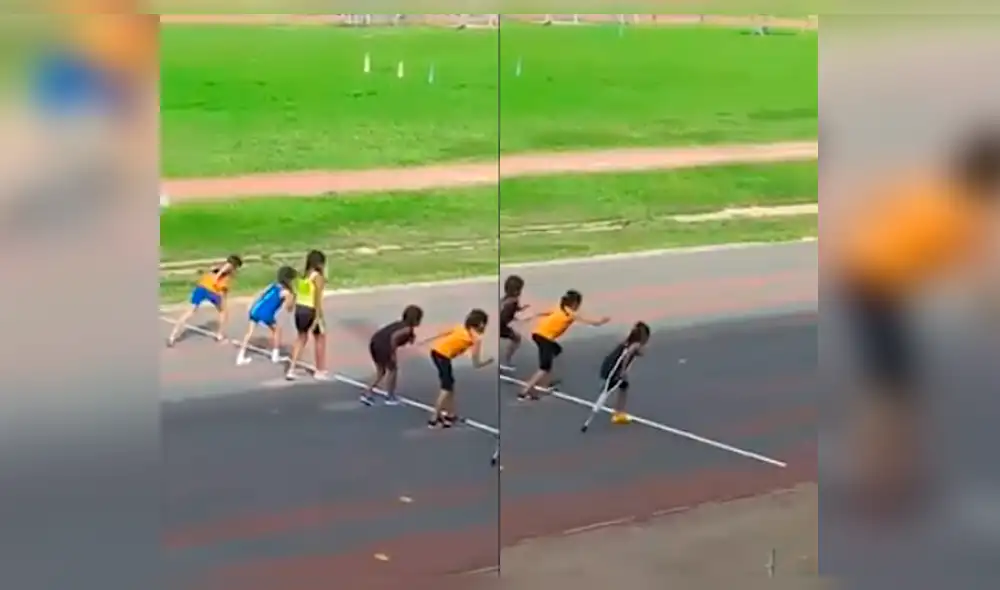 Facebook: niña participa en carrera de atletismo con una muleta y el final es conmovedor [VIDEO]