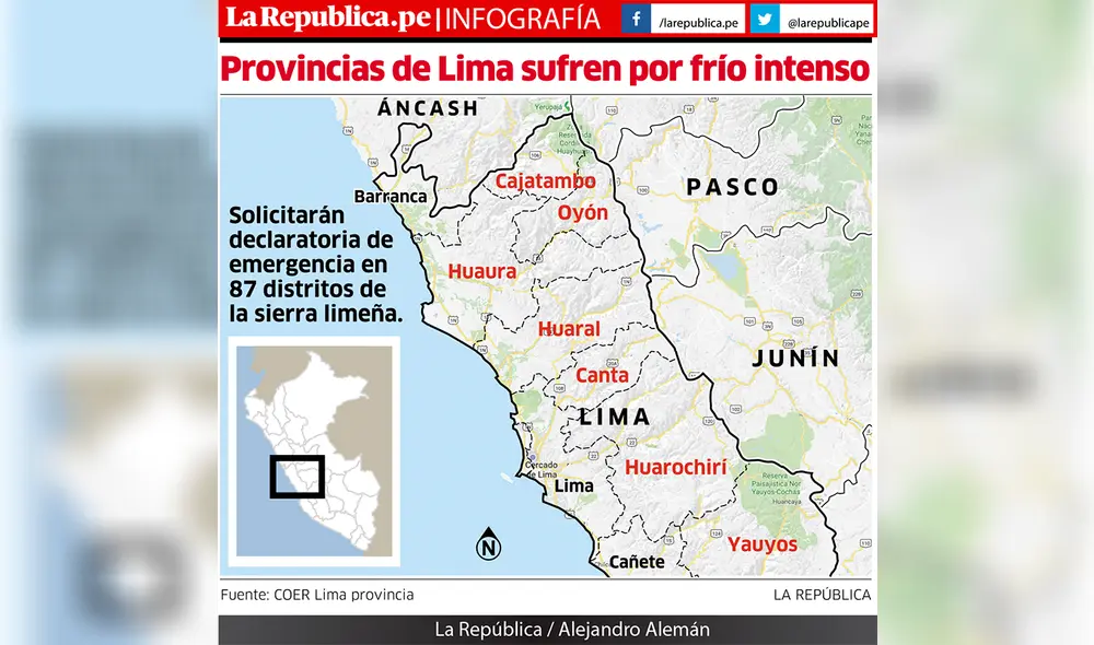 Provincias de Lima sufren por intenso frío [INFOGRAFÍA]