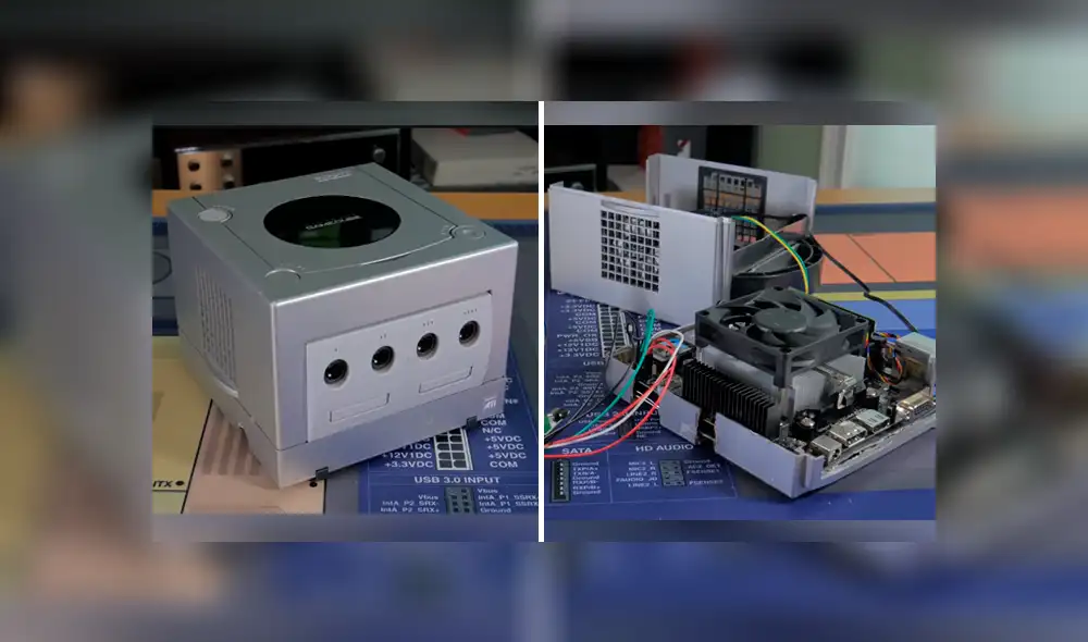 Si armar una PC gamer te parecía difícil. Imagina armarla dentro de una pequeña Gamecube y que, aun así, corra Fortnite con fluidez. Si armar una PC gamer te parecía difícil. Imagina armarla dentro de una pequeña Gamecube y que, aun así, corra Fortnite con fluidez.