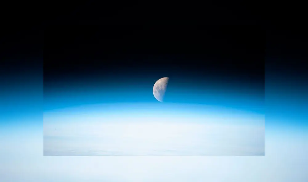 La Luna vista desde la Estación Espacial Internacional. Foto: NASA