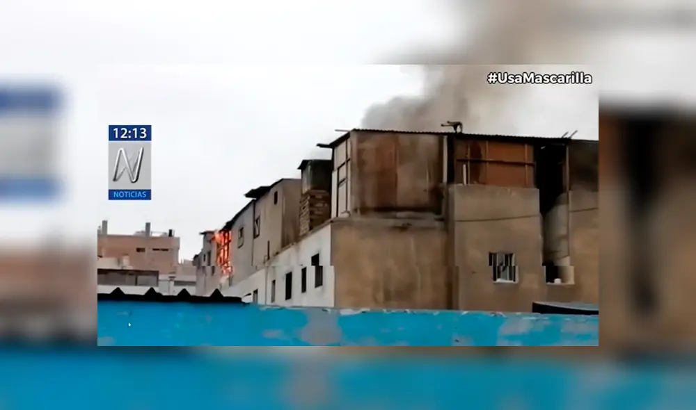 Incendio se registra en La Victoria. Foto: Captura / Canal N Incendio se registra en La Victoria. Foto: Captura / Canal N