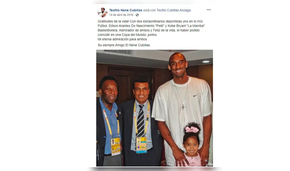 Kobe Bryant: el día que formó un tridente junto a Teófilo Cubillas y Pelé. Kobe Bryant: el día que formó un tridente junto a Teófilo Cubillas y Pelé.