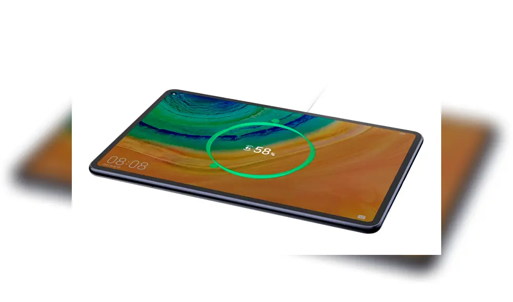 Carga inalámbrica del Huawei MatePad Pro.