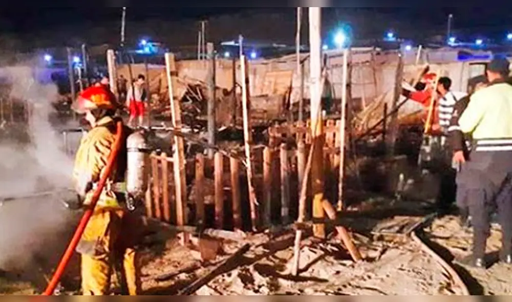 Siete familias quedan sin vivienda tras incendio en Nuevo Chimbote.