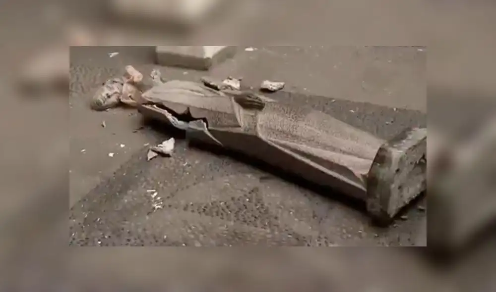 Estatua de Santa Rosa de Lima habría sido destruida por escolar 