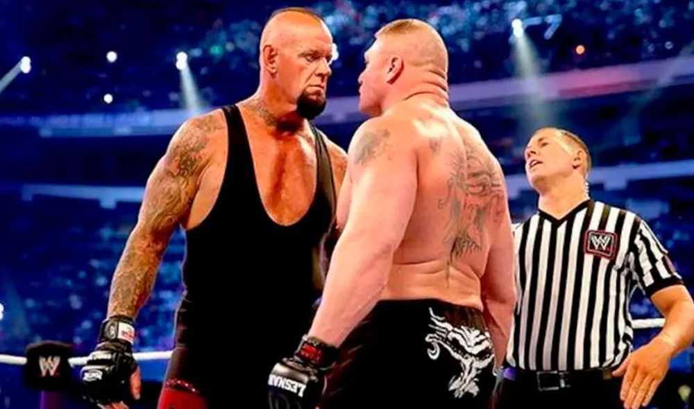 Brock Lesnar quebró la racha invicta de The Undertaker en WrestleMania 30. | Foto: WWE