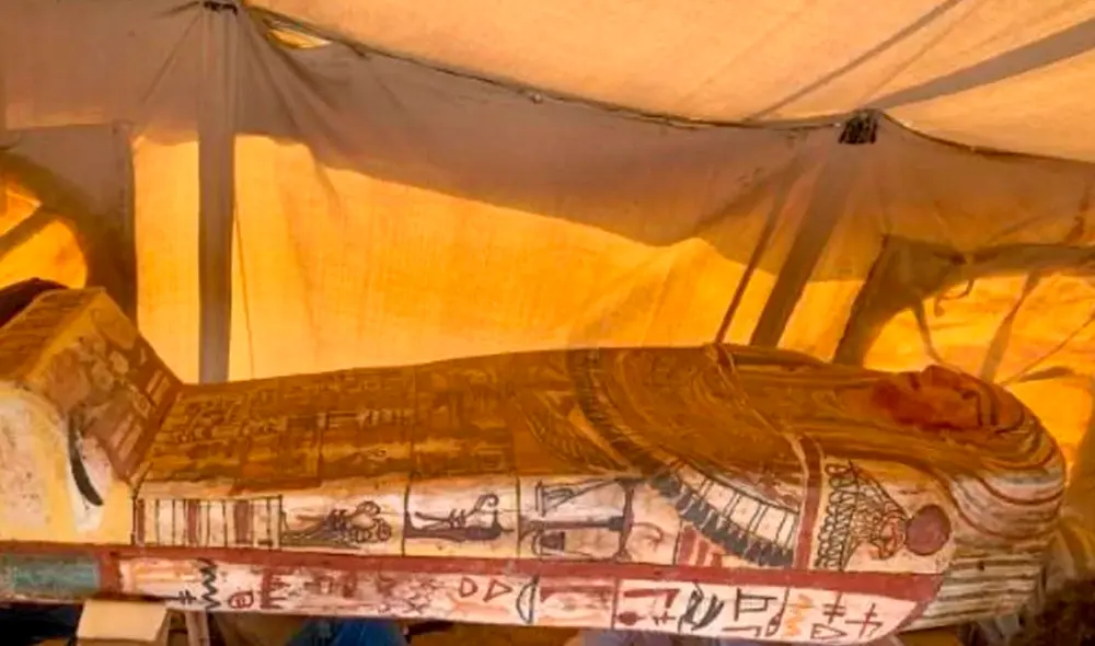 Uno de los ejemplares encontrados en Saqqara el 20 de setiembre. (Foto: AFP) Uno de los ejemplares encontrados en Saqqara el 20 de setiembre. (Foto: AFP)