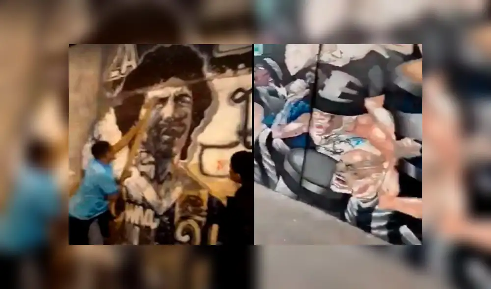 Denuncian que hinchas de Sporting Cristal dañaron murales de Alianza Lima [VIDEOS]