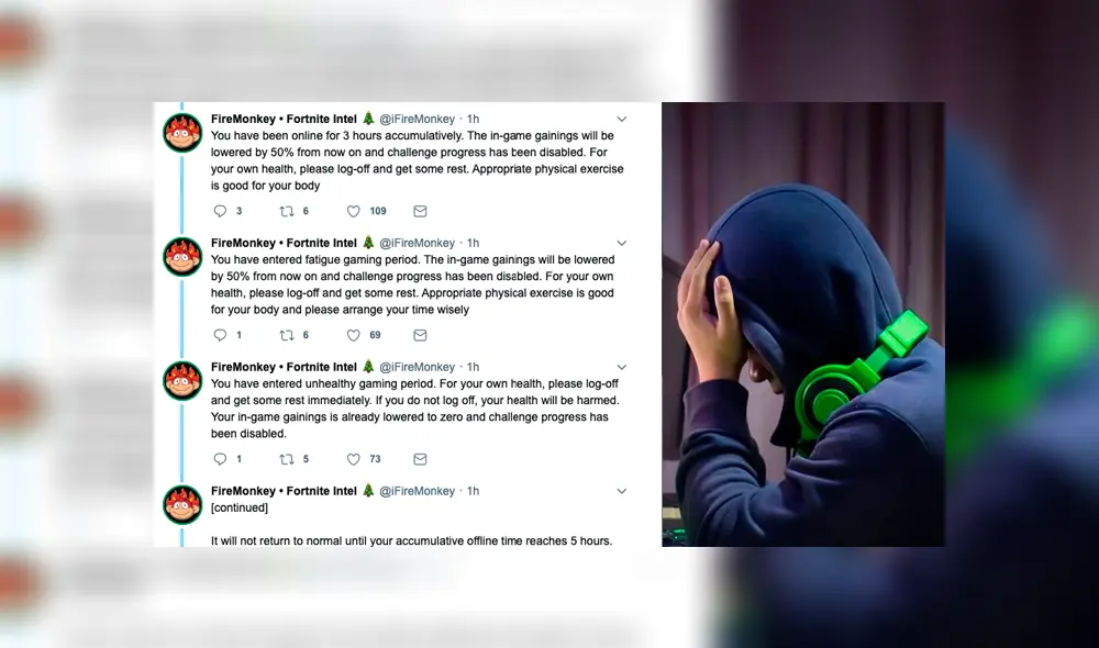 Los cuatro mensajes reportados por el dataminer.