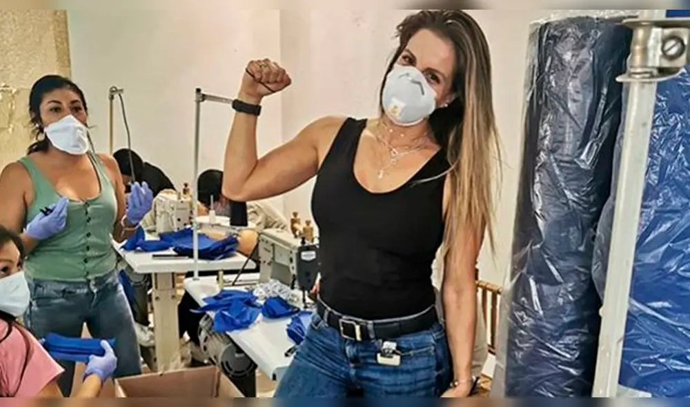 Alejandra Baigorria y George Forsyth se encuentran en taller de mascarillas gratis Alejandra Baigorria y George Forsyth se encuentran en taller de mascarillas gratis