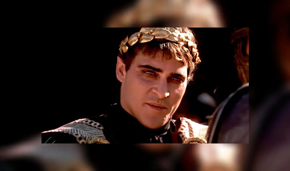 Joaquin Phoenix interpretó a Cómodo en la exitosa película de Ridley Scott, estrenada el año 2000. Foto: Captura.